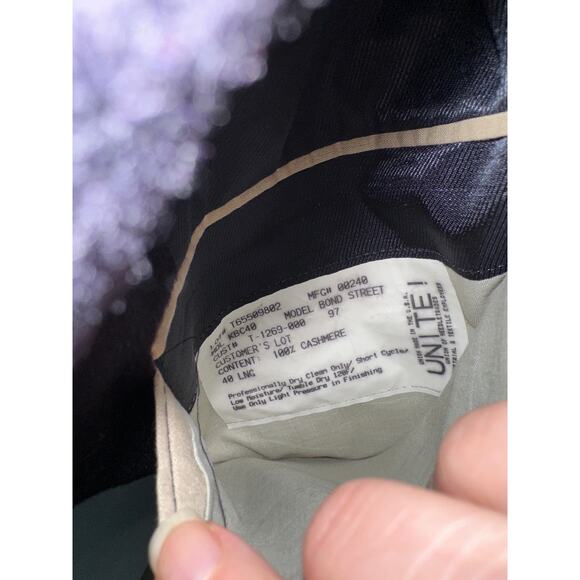 Burberry 100% Cashmere Black Bond Street 2-Button Blazer Jacket 40 Long - Picture 9 of 11